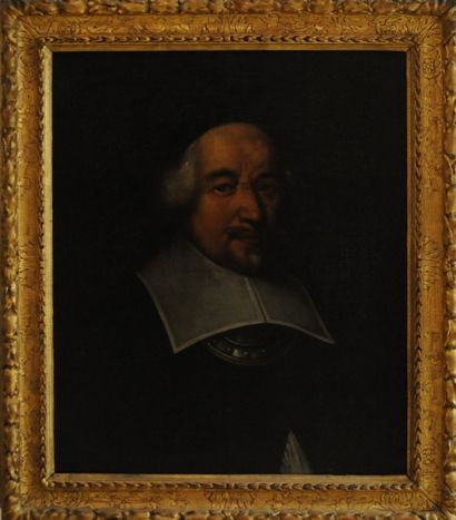 null Ecole FRANCAISE vers 1650
Portrait d’homme à la collerette
Huile sur toile
67...