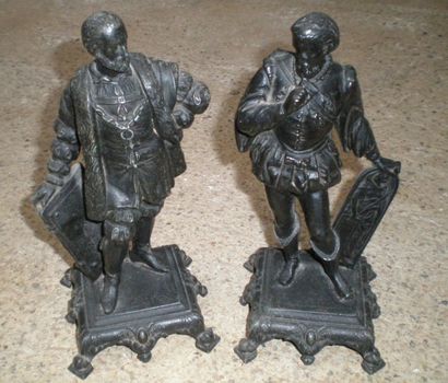 null Deux statuettes
en régule représentant l’allégorie de la peinture
pour l’une...