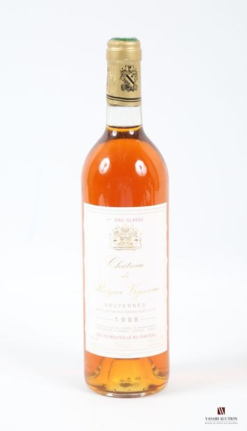 null 1 bouteille	Château de RAYNE VIGNEAU	Sauternes 1er CC	1988
	Et. impeccable....