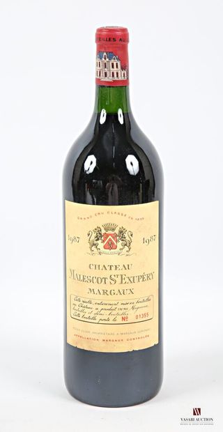null 1 magnum Château MALESCOT ST EXUPÉRY Margaux GCC 1987
	Et. stained. N: mid/bottom...