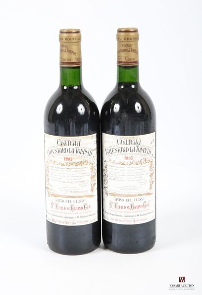 null 2 bouteilles	Château BALESTARD LA TONNELLE	St Emilion GCC	1985
	Et. tachées....