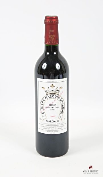 null 1 bouteille	Château MARQUIS D'ALESME	Margaux GCC	2000
	Présentation et niveau,...