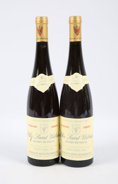 null 2 bottles PINOT GRIS Clos St Urbain VT mise Dom. Zind Humbrecht 1994
	Et. slightly...