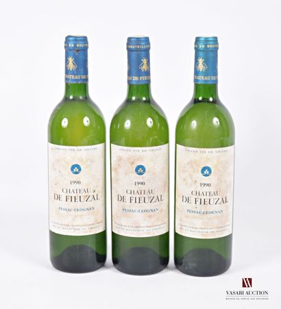 null 3 bouteilles	Château de FIEUZAL	Graves blanc	1990
	Et. fanées et tachées. N...