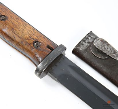 null Mauser bayonet model 1884-98 third type, superb 25.1 cm bronzed blade, stamped...