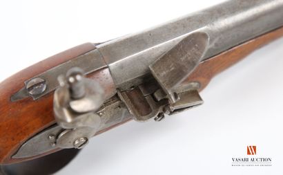 null Flintlock travel pistol, pocket model, 8.4 cm round barrel, 7.5 cm round lock,...