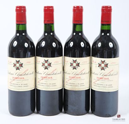 4 bouteilles	Château CHANTALOUETTE	Pomerol	1991
	Et....