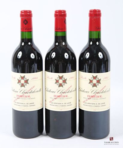 3 bouteilles	Château CHANTALOUETTE	Pomerol	1995
	Et....