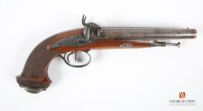 null Double-barrel shotgun, certainly from a pair, 17 cm Damascus table-top barrels,...