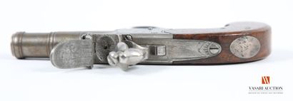 null Scottish pocket pistol, flintlock model, 3.8 cm hand-unscrewable barrel, case...