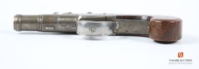 null Scottish pocket pistol, flintlock model, 3.8 cm hand-unscrewable barrel, case...