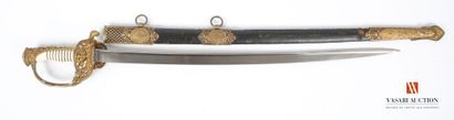 null Naval officer's saber, handsome 68.5 cm, slightly curved, baguette-backed blade,...