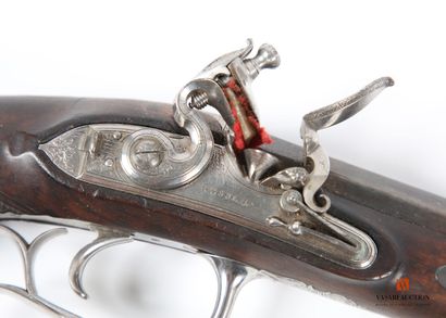 null Pair of pistols by PROSSER in London, 25 cm octagonal barrel, marked on the...
