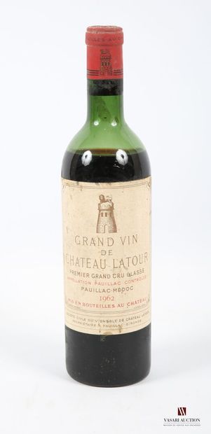 1 bouteille	Château LATOUR	Pauillac 1er GCC	1962
	Et....