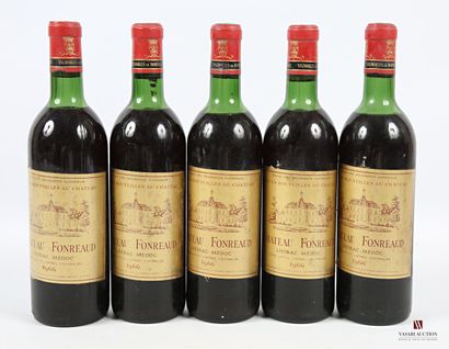5 bouteilles	Château FONRÉAUD	Listrac CBS	1966
	Et....