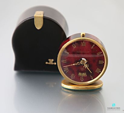 null Jaeger Lecoultre, 8-day travel alarm clock, circa 1960, in tortoiseshell-painted...
