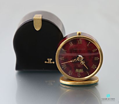 null Jaeger Lecoultre, 8-day travel alarm clock, circa 1960, in tortoiseshell-painted...