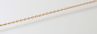 null 750 thousandths gold chain with forçat links, spring-ring clasp.
Weight: 5.52...