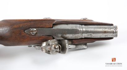 null Travelling pistol, 80 mm flintlock lock, swan neck hammer and round trigger...