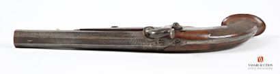 null Percussion pistol, 188 mm octagonal Damascus barrel with hair rifling and thunder...