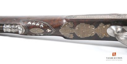 null Percussion pistol, 18 cm octagonal barrel, lock engraved and signed "Pounquilhou...
