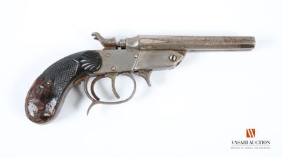 null Double-barrelled 320 caliber pistol, 100 mm rifled tabletop barrels, marked...
