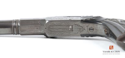 null Percussion pocket pistol, scroll-engraved chest model, octagonal then round...