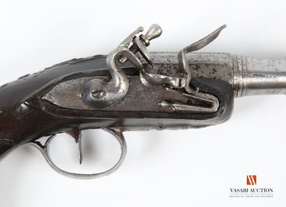null Carriage pistol, 75 mm flintlock lock, gooseneck hammer and round receiver,...