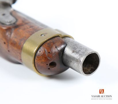 null Regulation flintlock pistol transformed percussion, 120 mm lock, smooth barrel...