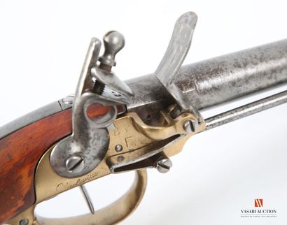 null Pommel gun model 1777, 189 mm smoothbore barrel, brass case signed Charleville...