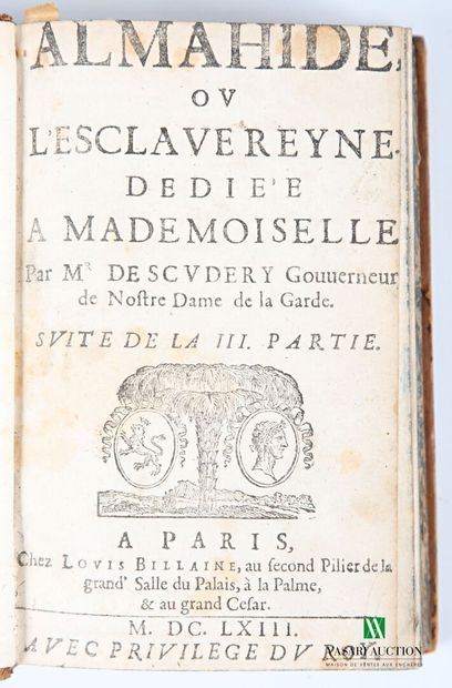 null DE SCUDERY - Almahide ou l'esclave reine dédiée à Mademoiselle - Paris Chez...