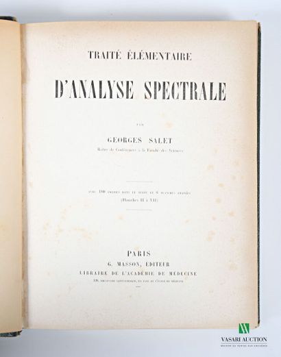 null SALET Georges - Traité élémentaire d'analyse spectrale - Paris G. Masson sd...