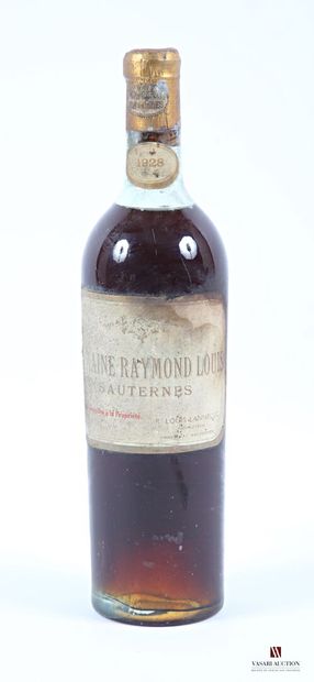 RAYMOND LOUIS	Sauternes	1928 1 bottle Château RAYMOND LOUIS Sauternes 1928
	Et. faded...