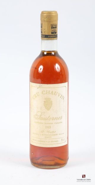 CRU CHAUVIN	Sauternes	1985 1 bottle CRU CHAUVIN Sauternes 1985
	Et. faded and stained....