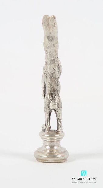 null Blind cachet in 925-thousandths silver, the handle depicting a trained hare...