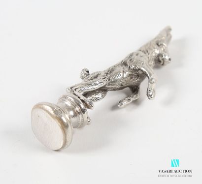null Blind cachet in 925-thousandths silver, the handle depicting a trained hare...
