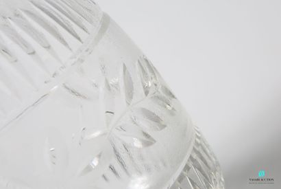 null Ovoid crystal orangeade pitcher, the body decorated with darts and leafy branches...