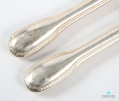 null Cutlery, the silver-plated metal handle is partly hemmed with a frieze of gadroons,...