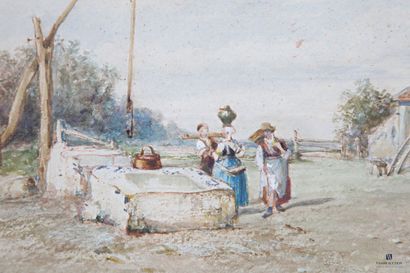 null CHANDELIER Jules Michel (1813-1871)
Femmes au bord du puit
Aquarelle sur papier
Signée...