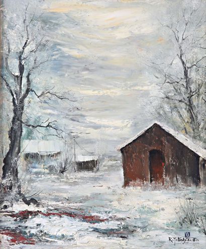 null BIZET Raymond Jean (1922-2015)
Paysage de neige
Huile sur toile
Signée en bas...