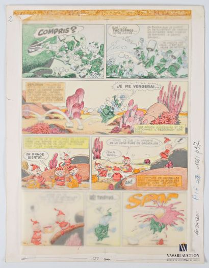 null CÉZARD (1924-1977)
Planche 2 - Illustration Rigolus et Tristus
Encre de Chine/crayon...