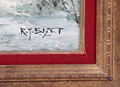null BIZET Raymond Jean (1922-2015)
Paysage de neige
Huile sur toile
Signée en bas...