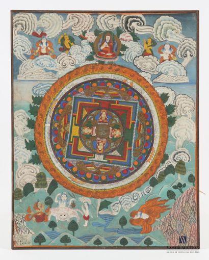 null École tibétaine du XXème siècle - bouddhisme & tantrisme
Le Mandala (la Roue)...