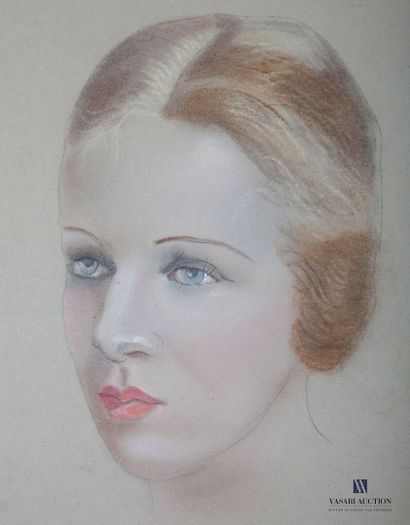 null MARESTÉ Georges Jules dit Géo MARESTÉ (1875-1940)
Portrait de femme aux yeux...