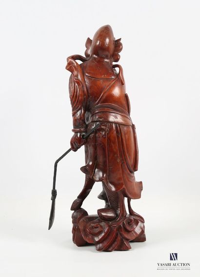 null ASIE
Sujet en bois sculpté figurant un guerrier tenant une lance dans sa main...