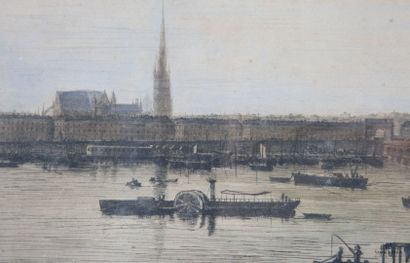 null P.TEYSSONNIERES & DELATRE
Pont de Bordeaux 
Gravure rehaussée
Signée au crayon...