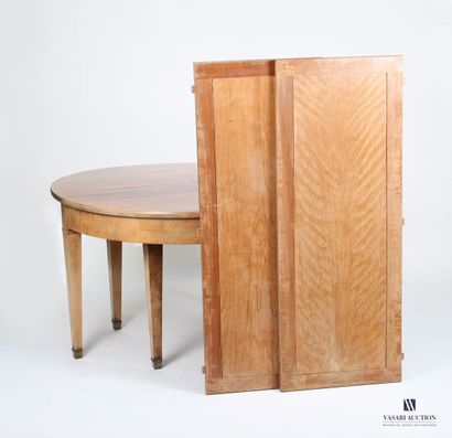 null Table de salle à manger demi lune en bois naturel et bois de placage, le plateau...
