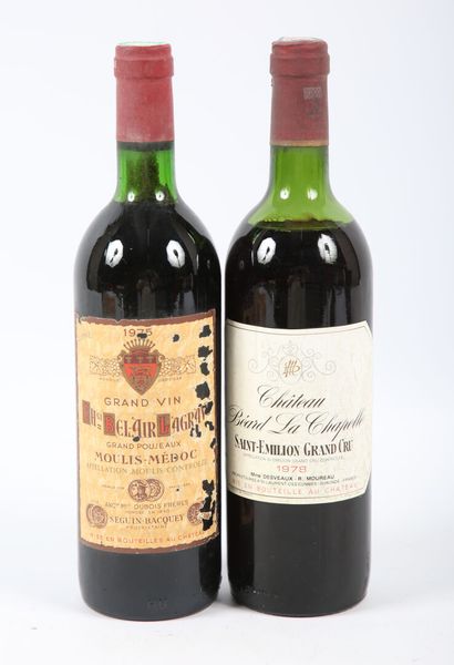 null Lot de 2 blles comprenant :		
1 bouteille	Château BEL AIR LAGRAVE	Moulis	1975
1...