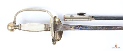null Épée à ciselure du modèle 1816 pour officier de Marine, monture laiton mono...