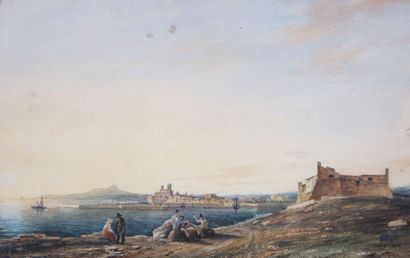 null GARNERAY Louis Ambroise (1783-1857)
La ville de Nice vue depuis le fort du Mont...